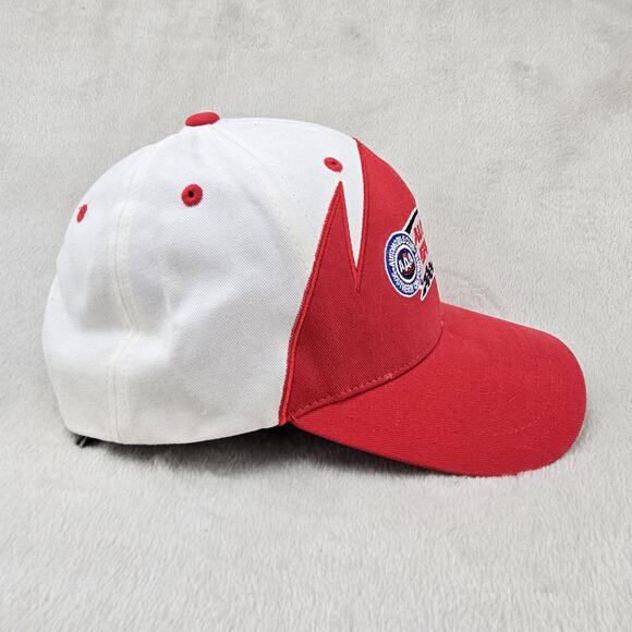 Auto Club Speedway Sharktooth Hat Nascar White Red Vintage NWT Y2K 90s Style - Picture 5 of 11
